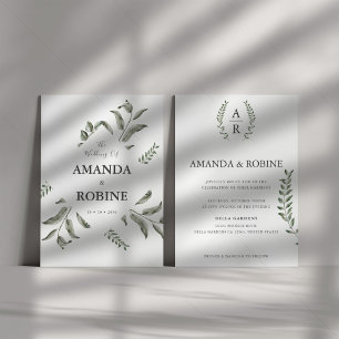 Elegant Eucalyptus Watercolor Wedding Invitation