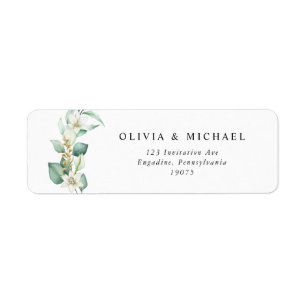 Elegant Eucalyptus Wedding Address Label