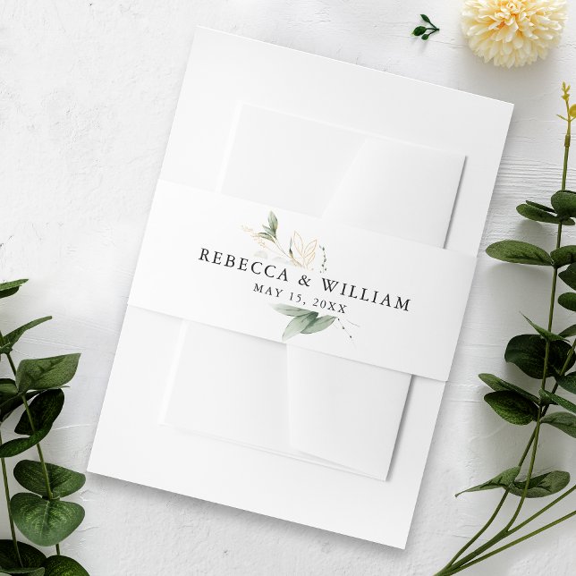 Elegant Eucalyptus Wedding Belly Band Invitation Belly Band (Enhance invitations with our Eucalyptus Belly Band, adding sophistication to your presentation.)