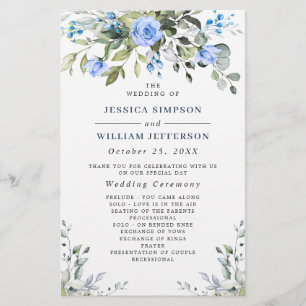 Elegant Eucalyptus Wedding Ceremony Program