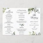 Elegant Eucalyptus Wedding Ceremony Program<br><div class="desc">For further customization,  please click the "customize further" link. If you need help,  contact me please.</div>