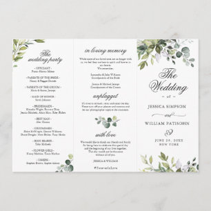 Elegant Eucalyptus Wedding Ceremony Program