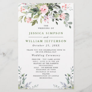 Elegant Eucalyptus Wedding Ceremony Program