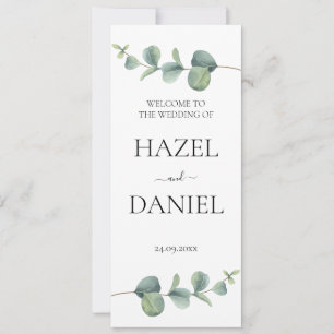Elegant Eucalyptus Wedding Ceremony Program Card