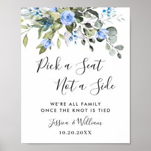 Elegant Eucalyptus Wedding Ceremony Seating Poster