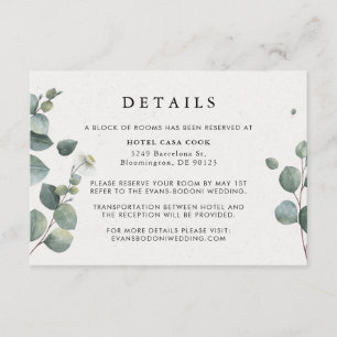 Elegant Eucalyptus Wedding Details Card