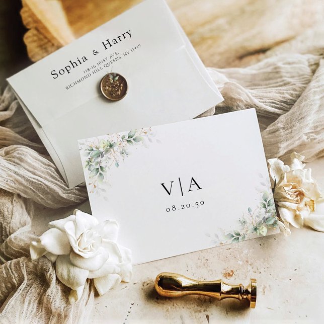 Elegant Eucalyptus Wedding Envelope  (Creator Uploaded)