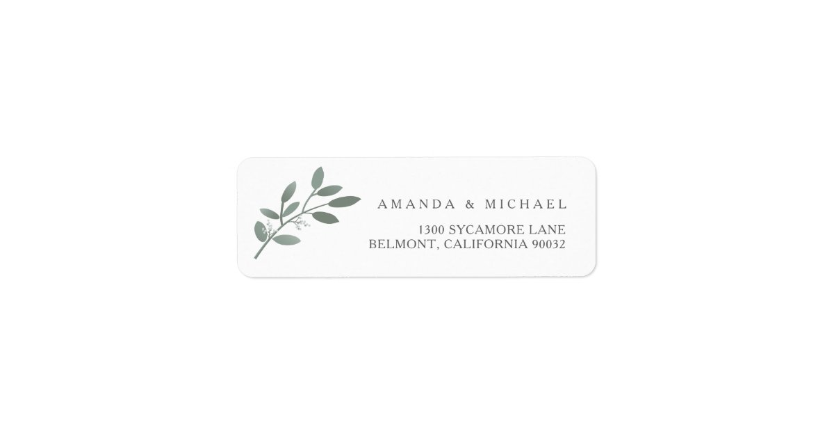 Elegant Eucalyptus Wedding Envelope Return Address Zazzle Ca