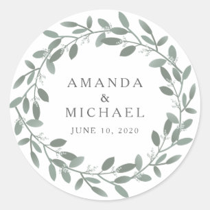 Elegant Eucalyptus Wedding Envelope Seal