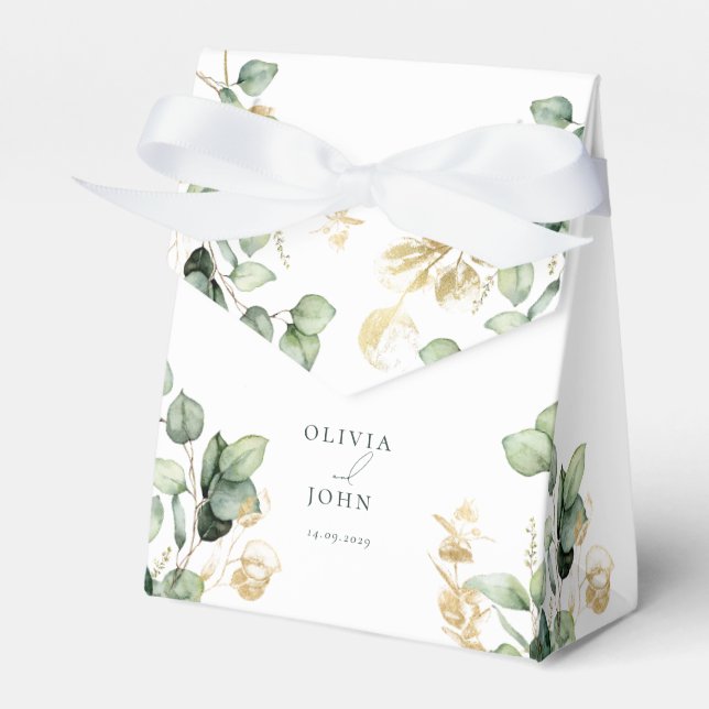 Elegant  Eucalyptus Wedding Favor Box (Front Side)
