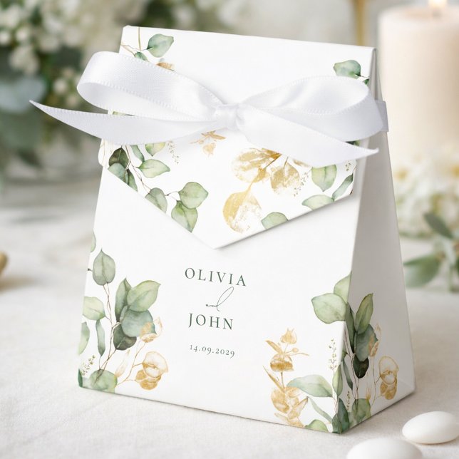 Elegant  Eucalyptus Wedding Favor Box (Elegant Eucalyptus Wedding Favor Boxes)