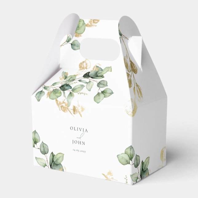 Elegant  Eucalyptus Wedding Favor Box (Front Side)