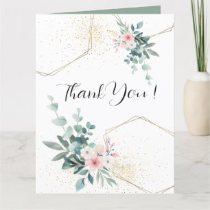 Elegant Eucalyptus Wedding Folded Thank You Card