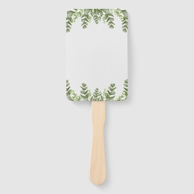 Elegant Eucalyptus Wedding  Hand Fan (Front)