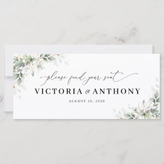 Elegant Eucalyptus Wedding Head Table Sign