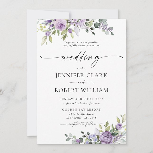 Elegant Eucalyptus Wedding Invitation (Front)