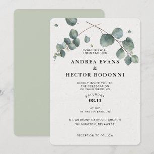 Elegant Eucalyptus Wedding Invitation