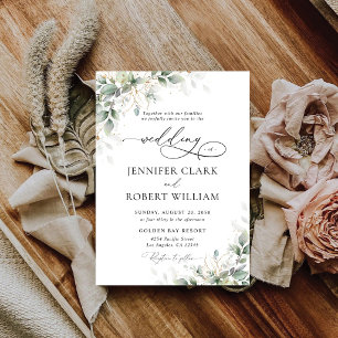 Elegant Eucalyptus Wedding Invitation