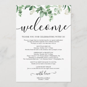 Elegant Eucalyptus Wedding Itinerary Program