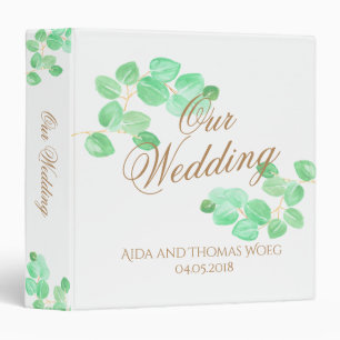 Elegant eucalyptus wedding memory binder