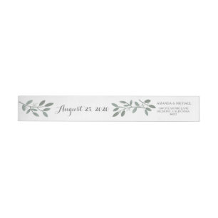 Elegant Eucalyptus Wedding Return Address Wrap Wrap Around Label