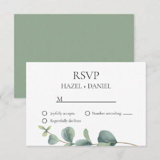 Elegant Eucalyptus Wedding RSVP Card