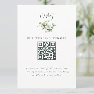 Elegant eucalyptus Wedding Website Enclosure Card