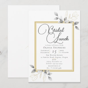 Elegant Eucalyptus Winter Bridal Shower Lunch Invitation