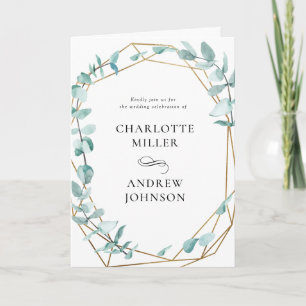 Elegant Eukalyptus Grün Gold Invitation