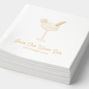 Élégant Événement Gold Foil Cocktail Napkins
