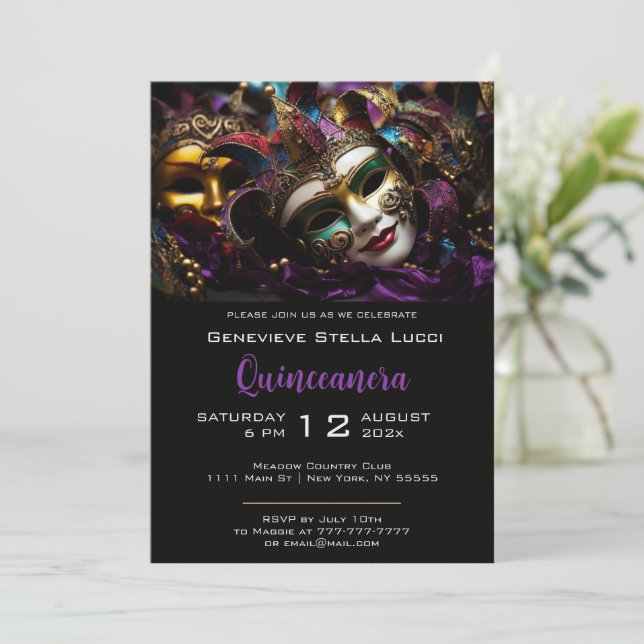Elegant Evening Birthday Party Invitation (Standing Front)