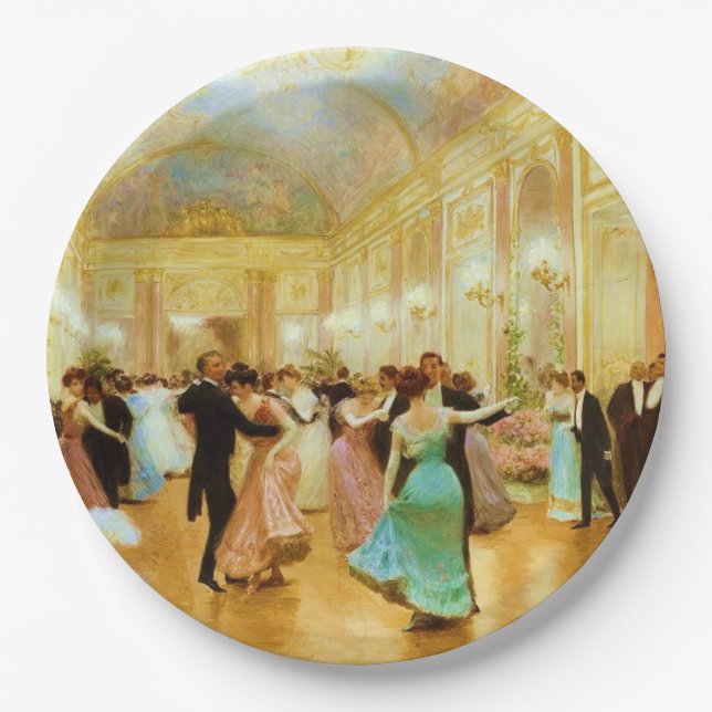 Elegant Evening (Dancing at the Palace Ball) Paper Plate (Front)