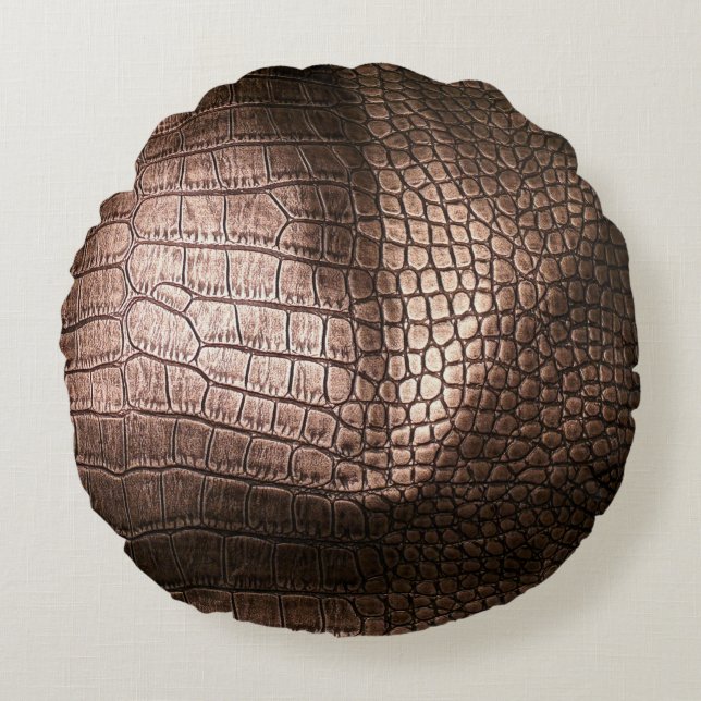 Elegant evening leather texture. round pillow (Front)