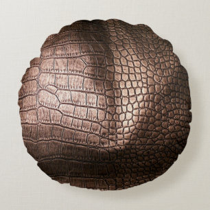 Elegant evening leather texture. round pillow