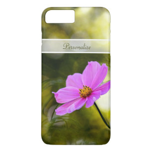 Elegant Evening Pink Cosmos Pretty Flower and Name iPhone 8 Plus/7 Plus Case