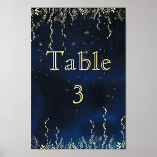 Elegant Evening Table Number Poster