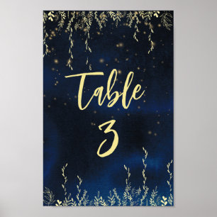Elegant Evening Table Number Poster