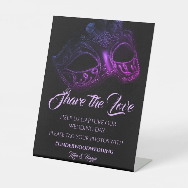 Elegant Evening Wedding Poster  Pedestal Sign (Front)