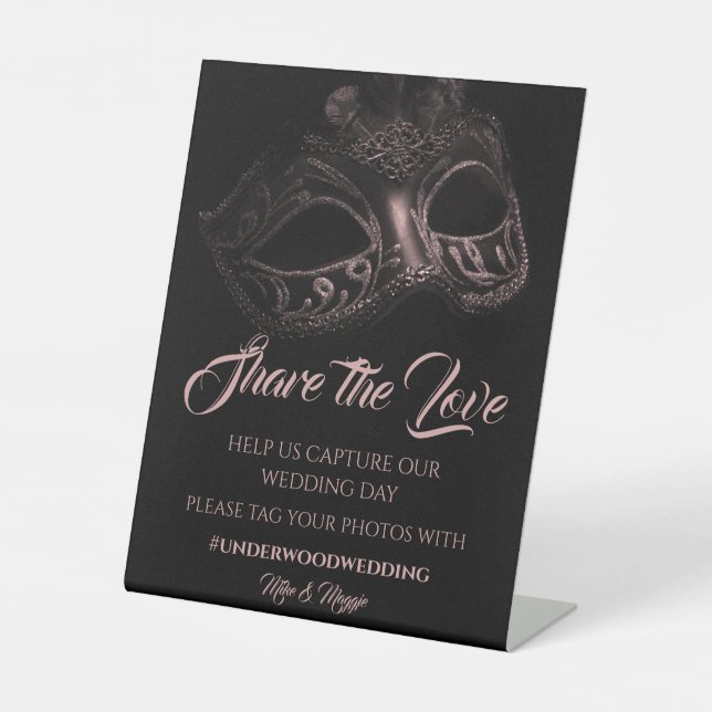 Elegant Evening Wedding Poster  Pedestal Sign (Front)