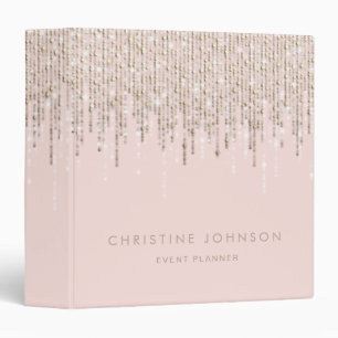 elegant event planner faux sparkling binder