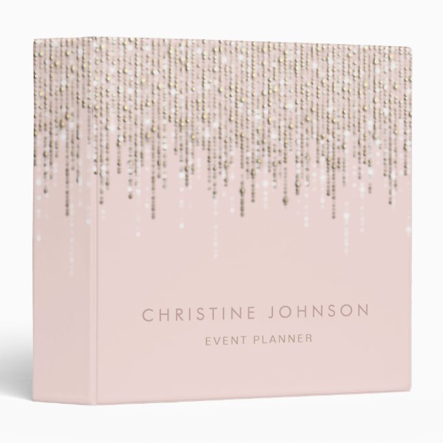 elegant event planner faux sparkling binder (Front/Spine)