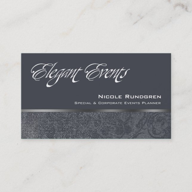 "Elegant Events" - Distinctive, Classy, Chic, Glam Business Card (Front)