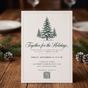 Elegant Evergreen Corporate Holiday Party Invitation