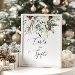 Elegant evergreen winter cards and gifts poster<br><div class="desc">Elegant evergreen winter cards and gifts poster
Matching items available.</div>