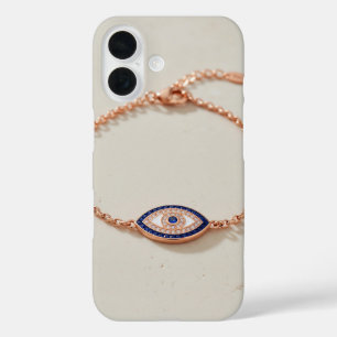 Elegant Evil Eye Bracelet with Gemstones iPhone 16 Case