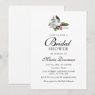 Elegant exotic Flower Classic Floral Bridal Shower Invitation