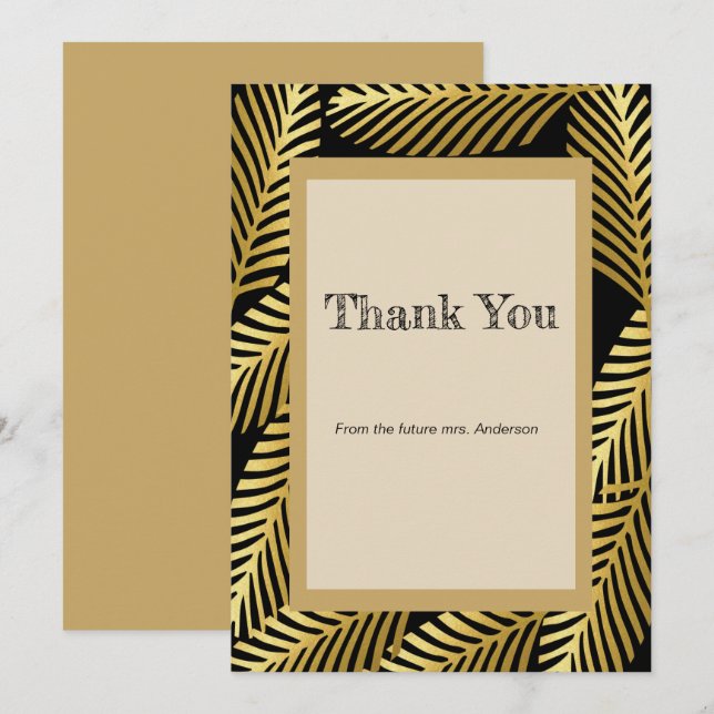 Elegant Exotic Golden Palm Leaves (Front/Back)