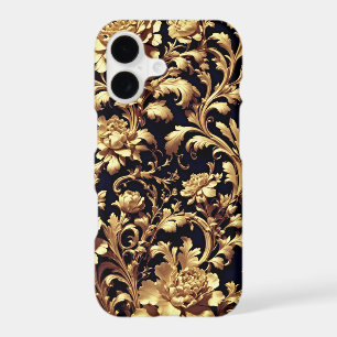 Elegant Extravagance: Black and Gold Flowers 