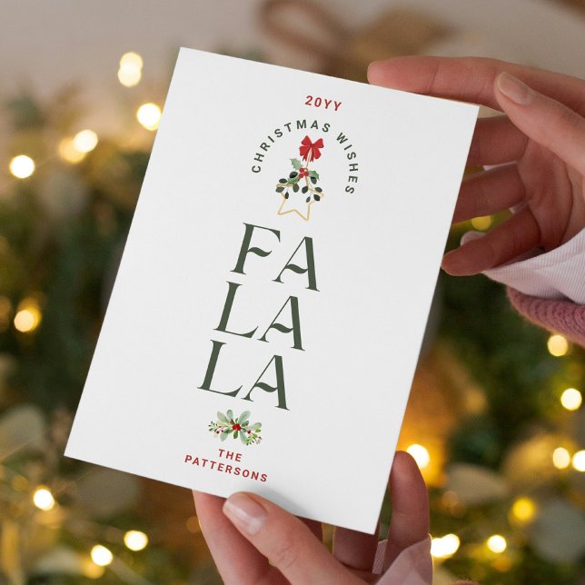 Elegant Fa La La Christmas Photo Personalized Holiday Card (Creator Uploaded)