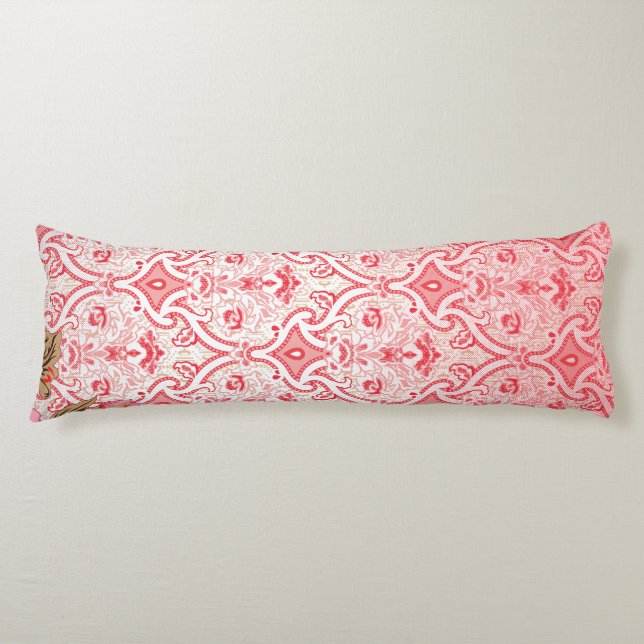 Elegant fabric design featuring intricate floral p body pillow (Front)